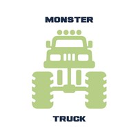 Monster Truck Graphic Green Part II Fine Art Print