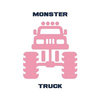 Monster Truck Graphic Pink Part II Fine Art Print