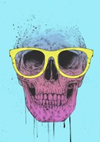 Pop Art Skull With Glasses Fine Art Print