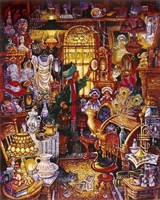 Antique Lady Green Coat Fine Art Print