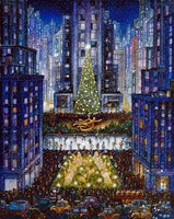 Rockefeller Center 2 Blue Fine Art Print