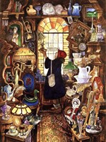 Antique Lady Dark Coat Fine Art Print