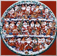 Santa On Shelves Fine Art Print