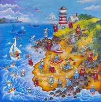 Holy Cats By The Sea Fine Art Print