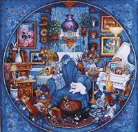 More Blue Room Cats Fine Art Print