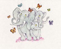 Elephants & Butterflies Fine Art Print