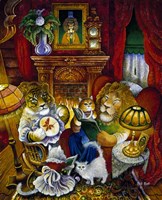 Lion Reading A Book Fine Art Print