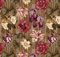 Floral Waltz Textured Scroll Stripe Hazelnut Fine Art Print