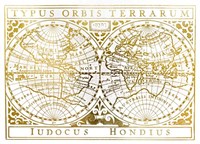 UA CH Gold Foil Vintage Map Fine Art Print