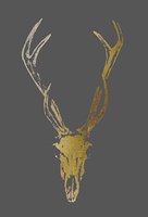 Gold Foil Rustic Mount I on Dark Grey Fine Art Print