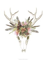 Deer Skull & Flowers I Fine Art Print