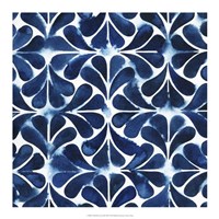 Cobalt Watercolor Tiles III Fine Art Print
