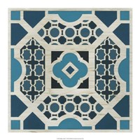 Indigo Lattice V Fine Art Print