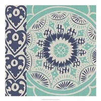 Blue Batik Tile III Fine Art Print