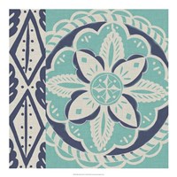 Blue Batik Tile IV Fine Art Print