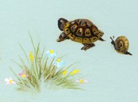 Spring Fling - Trutle And Snail Fine Art Print