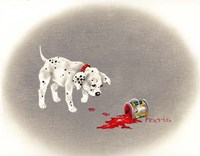 Dalmation 6- Caught Red Pawed Fine Art Print