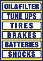 Auto Shop Boards Yellow Blue Fine Art Print