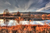 Autumn Pond And Cliffs Fine Art Print