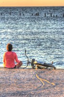 Beach Biker Fine Art Print