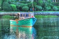 Green Hull Moored Fine Art Print