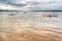 Kayaks On The Hudson Fine Art Print