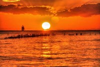 Old Pier Sunset Horizontal Fine Art Print