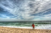 Solitary Surf Fisherman Fine Art Print
