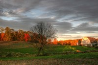 The Neighbor's Barn Sunset Fine Art Print