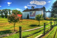 White Barn And Flag Fine Art Print