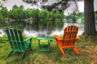 Lakeside Chairs Fine Art Print