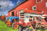 Tractors and Barn Fine Art Print
