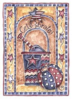 Celebrate Patriotic Sand Pail & Beach Ball Fine Art Print
