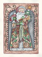 Santa Holding Toys And Lamp Fine Art Print