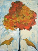 Gold Birds And Maple Fine Art Print