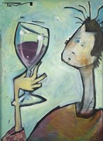 Man Swirls Wine Fine Art Print