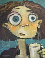 Her First Sip Of Coffee Fine Art Print