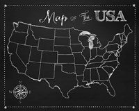 Chalkboard US Map Fine Art Print