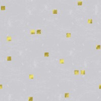 Grey Linen Golden Squares Confetti Fine Art Print
