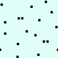 Pale Aqua Black Squares Confetti Fine Art Print