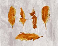 Gold Ombre Feathers III Fine Art Print