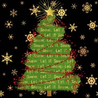 Let It Snow Christmas Tree Black Fine Art Print