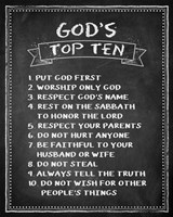 God's Top Ten Chalkboard Fine Art Print