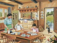 A Cottage Kitchen Fine Art Print