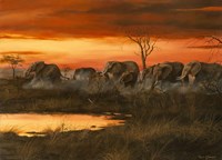 Sunset River Crossing Fine Art Print