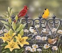 Iron Fence with Lilies Fine Art Print