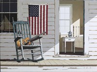 Rocking Chair With Guitar Fine Art Print