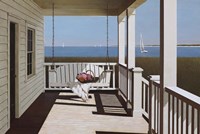 Flower Basket On Swing Chair Fine Art Print