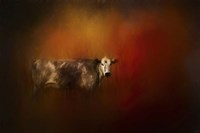 A Cow In Autumn Fine Art Print