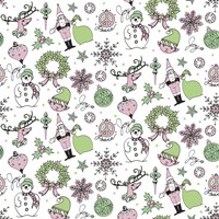 Christmas Half Drop Pattern Fine Art Print